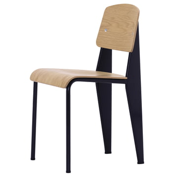 Vitra - Standard Stuhl, Eiche natur / tiefschwarz, Filzgleiter