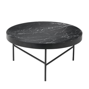 ferm living - Marble Marmor Tisch, groß, schwarz