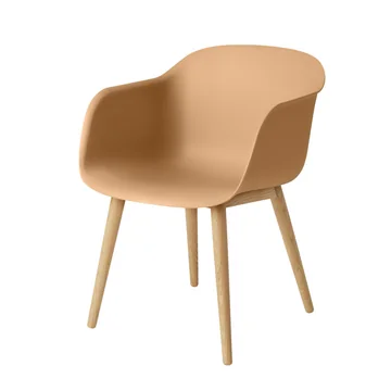 Fiber Chair Wood Base von Muuto in Eiche und ocker
