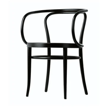 209 Bugholzstuhl von Thonet aus Buche in schwarz gebeizt (TP 29) mit Rohrgeflecht