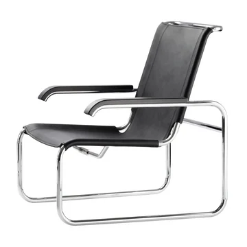 S 35 L Sessel von von Thonet in Chrom / Kernleder Schwarz