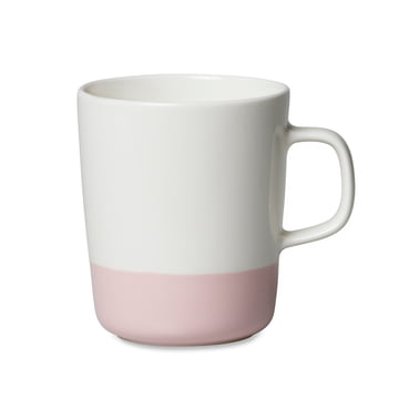 Marimekko - Oiva Puolikas Becher mit Henkel, 250 ml, weiß / rosa