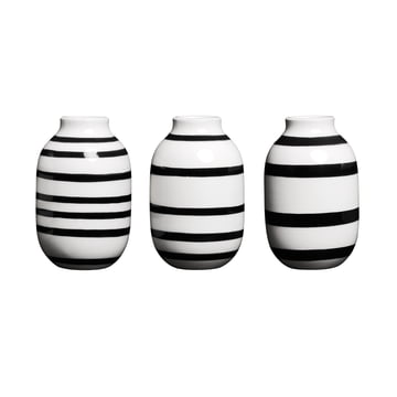 Omaggio Vase Miniatur H 8 cm, schwarz (3er-Set) von Kähler Design