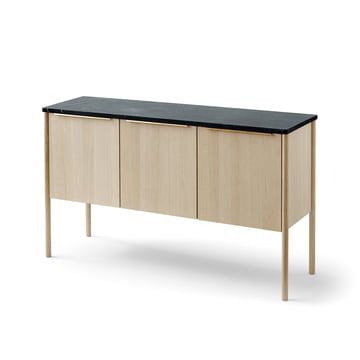 Jut Sideboard von Skagerak in Eiche / Marmor schwarz