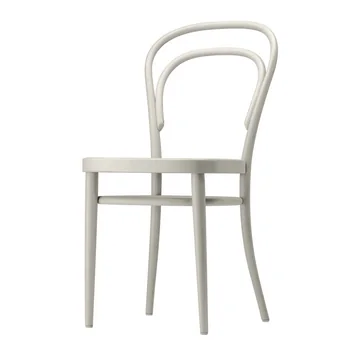214 M Bugholzstuhl von Thonet mit Muldensitz Formsperrholz / Buche weiß lasiert (TP 200)