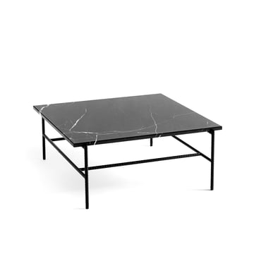 Rebar Coffee Table 80 x 84 cm von Hay in Marmor / schwarz