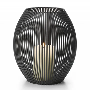 Louisiana Windlicht L, schwarz von Philippi