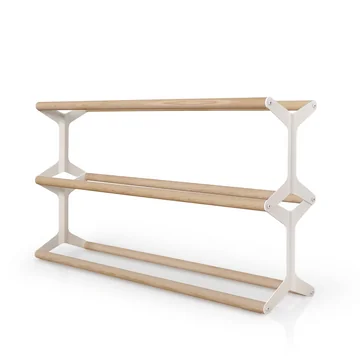 Schuhregal Stixx 3fach von vonbox in weiß / Esche