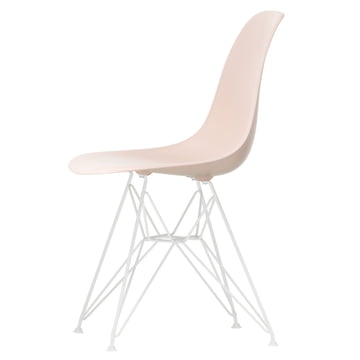 Eames Plastic Side Chair DSR von Vitra in weiß / zartrosé (Filzgleiter weiß)