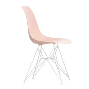 Eames Plastic Side Chair DSR von Vitra in weiß / zartrosé (Filzgleiter weiß)