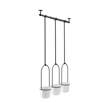 Triflora Blumenampel von Umbra in schwarz / weiß