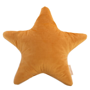 Aristote Star Samt-Kissen, 40 x 40 cm, farniente yellow von Nobodinoz 