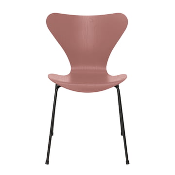 Serie 7 Stuhl von Fritz Hansen in Esche wild rose gefärbt / Gestell schwarz