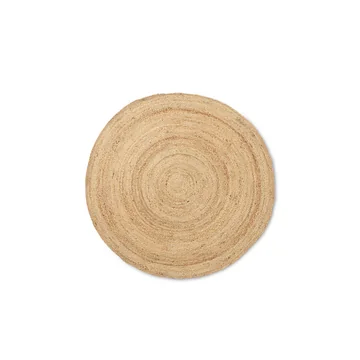 Der kleine Eternal Runder Jute Teppich von Ferm Living in natur