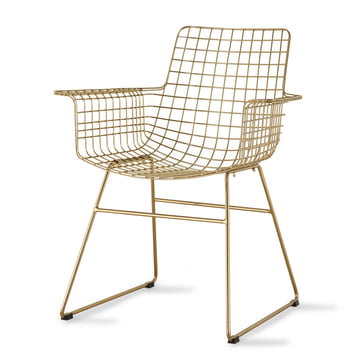 Wire Arm Chair, Messing von HKliving