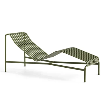 Palissade Chaise Longue Liegestuhl, olive von HAY