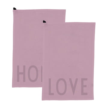 Favourite Geschirrtuch in Love / Home, lavendel (2er-Set) von Design Letters