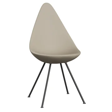 Drop Stuhl von Fritz Hansen in der Ausführung hellbeige / warm graphite