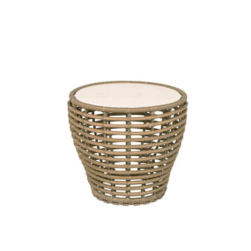 Basket Outdoor Beistelltisch von Cane-line in der Ausführung natur / weiß