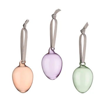 Ostereier aus Glas, braun / flieder / grün (3er-Set) von Iittala