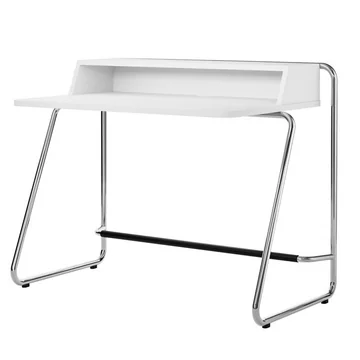 Thonet - S 1200 Sekretär, Chrom / Korpus Esche reinweiß lackiert (RAL 9010) / Tischplatte Esche reinweiß lackiert (RAL 9010)