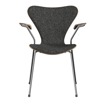 Fritz Hansen - Serie 7, Stuhl mit Armlehnen, Vanir Granite braun / Gestell Chrome 