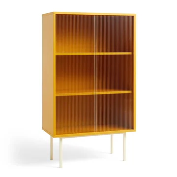 Colour Cabinet Schrank mit Glastüren, 130 x 75 cm, gelb von HAY