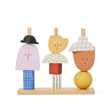 Ferm Living - Character Stacking Blocks Spielfiguren, multi