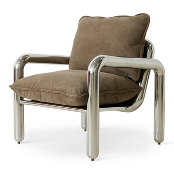 Chrom- Loungesessel, canvas- braun von HKliving