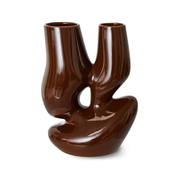 Keramik Vase Organic, L, espresso von HKliving