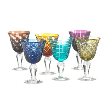 Pols Potten - Cuttings Weinglas, mehrfarbig (6er-Set)