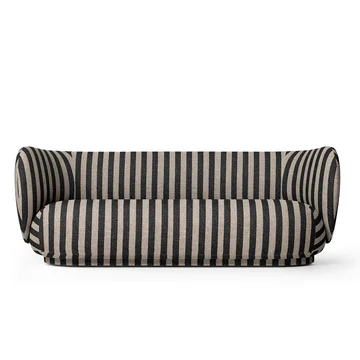 Ferm Living - Rico Sofa, 3-Sitzer, sand / schwarz (Louisana)	