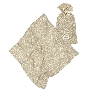 Nobodinoz - Wabi Sabi Musselintuch mit Beutel, 70 x 70 cm, light green yumik