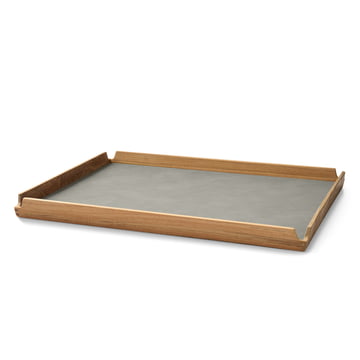 LindDNA - Airy Teak Tablett Square L, Nupo light grey / teak