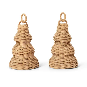 Geflochtene Glocken-Kugeln, natur (2er-Set) von Ferm Living