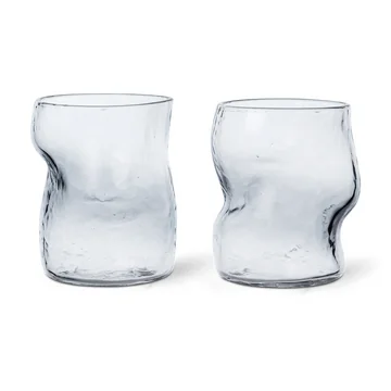 Ferm Living - Dimple Trinkglas, klar (2er Set)