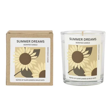 Broste Copenhagen - Summer Dreams Duftkerze, Ø 7,4 x H 8,3 cm, weiß