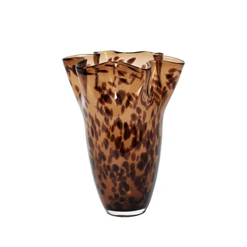 Broste Copenhagen - Liva Vase Ø23 x H31,5 cm, brown leopard