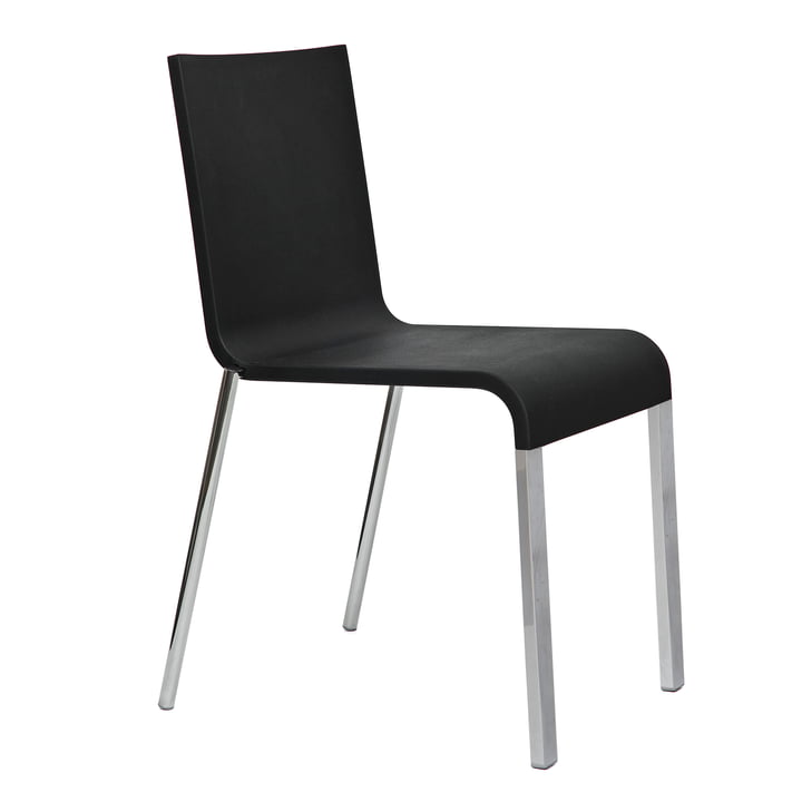 .03 Stuhl von Vitra in Silber/ Basic dark (stapelbar)