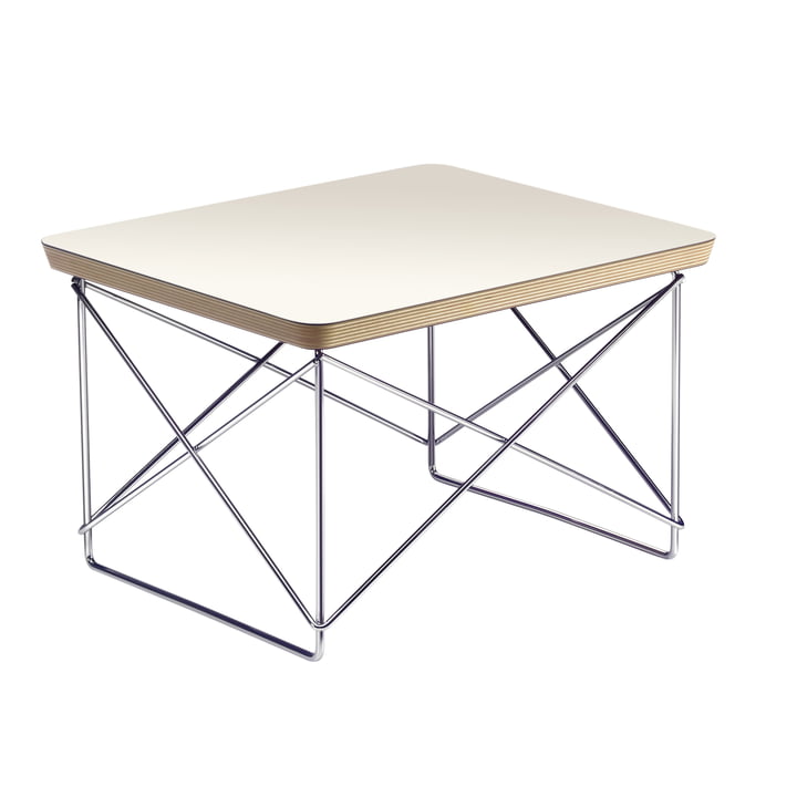 Eames Occasional Table LTR von Vitra in HPL Weiß / Chrom