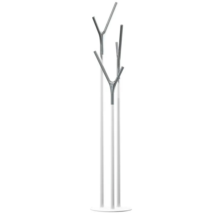 Wishbone Kleiderständer von Frost in Chrom poliert / weiß