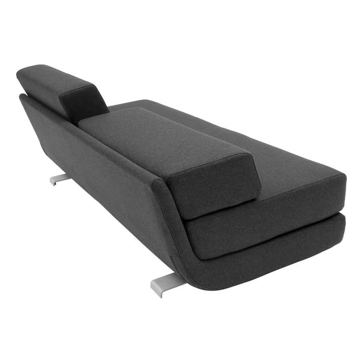 Softline - Lounge 3-er Schlafsofa, dunkelgrau - schräg hinten