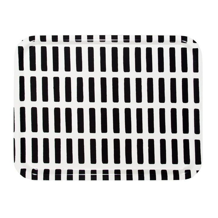 Siena Tablett groß von Artek in der Farbe weiß/ schwarz