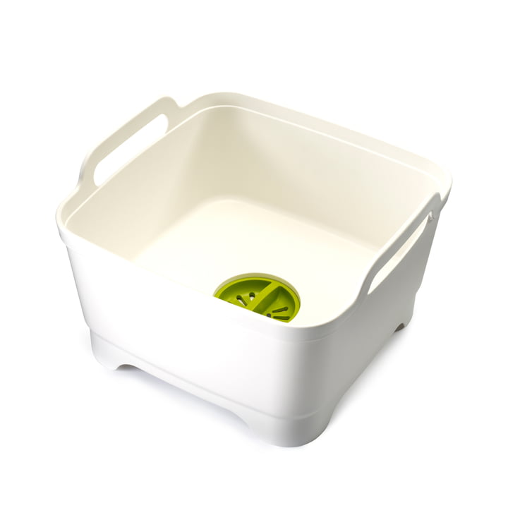 Wash&Drain Geschirrspülbecken mit Ablaufstecker von Joseph Joseph in weiß / grün