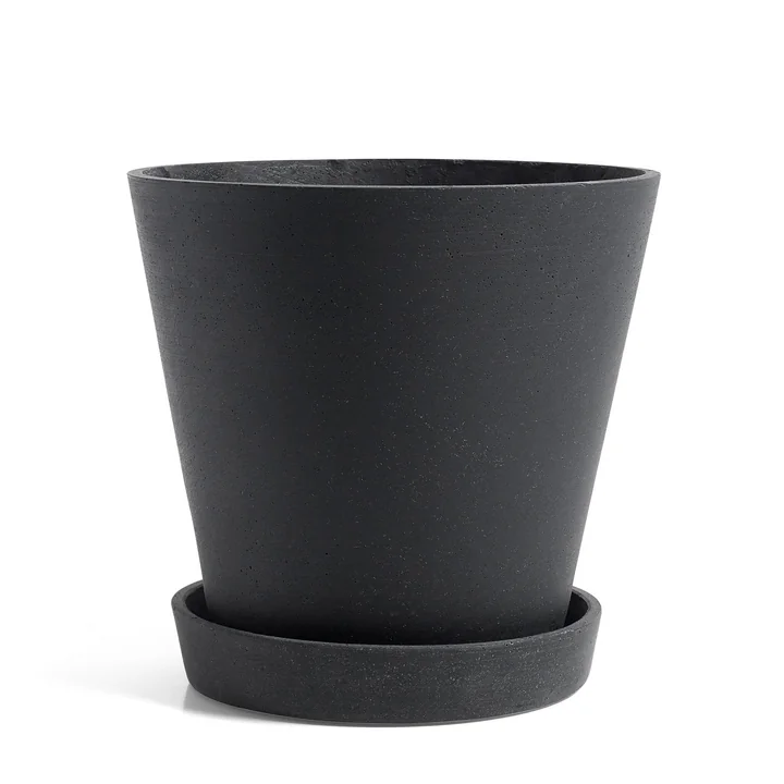 Der HAY - Flowerpot with Saucer in XL, schwarz