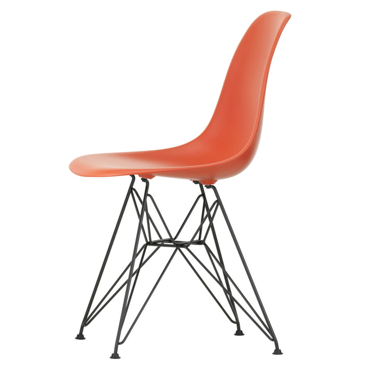 Eames Plastic Side Chair DSR von Vitra in basic dark / poppy red