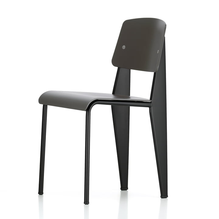 Prouvé Standard SP chair von Vitra in schwarz/basalt