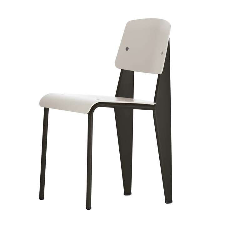 Prouvé Standard SP chair von Vitra in schwarz/warmgrau