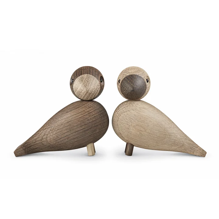 Kay Bojesen Denmark - Unzertrennliche 2er-Set, Holz-Papageien