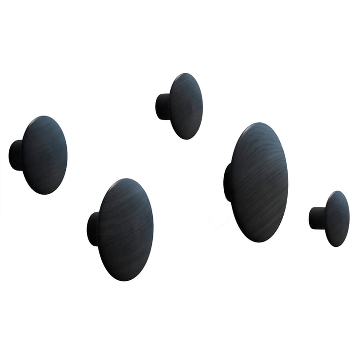 Wandhaken "The Dots" 5er Set von Muuto in schwarz